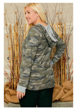 Camouflage French Terry Lace Up Long Sleeve Hoody