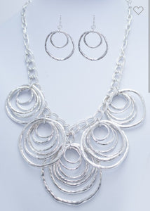 Ring Metal Necklace &Earrings