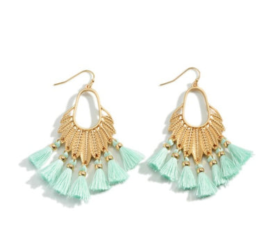 Gold Metal Feather Earrings