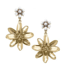 Gold Tone Flower Earrings