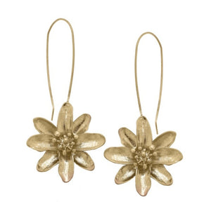 Gold Tone Flower Earrings