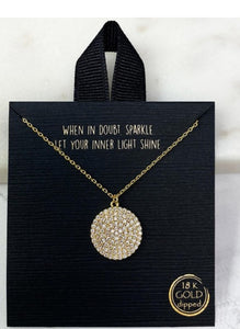 Dainty Chain Link Necklace with Disk
