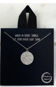 Dainty Chain Link Necklace with Disk