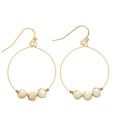 Freshwater Pearl Wire Drop Earrings