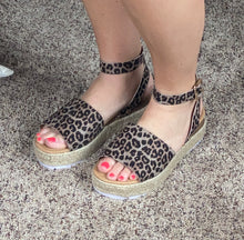 Leopard Espadrille Sandal With Ankle Strap