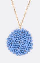Wired Crystal Iconic Disk Pendant Necklace