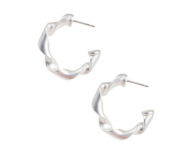 Silver Twisted Hoop Earring for Women