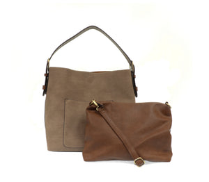 Cocoa Linen Hobo Coffee Handle Handbag