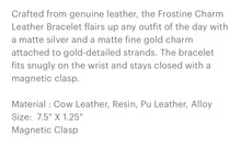 Frostine Charm Leather Bracelet