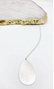 Hammered Teardrop Pendant Necklace